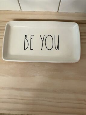 Rae Dunn Cream and Black "BE YOU" Ceramic Tray